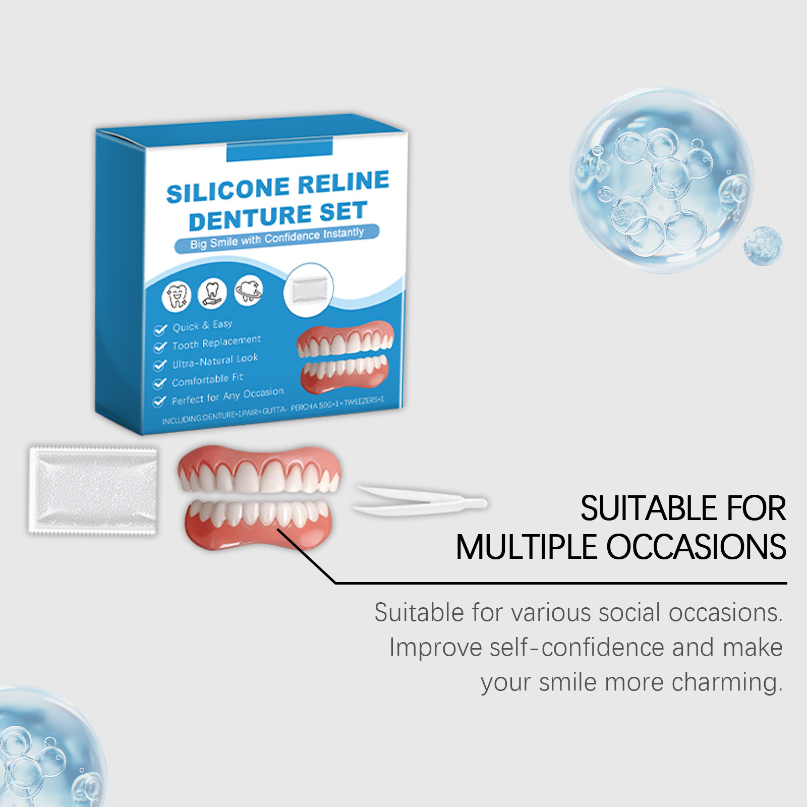 Denture Full Set Over Gums Kit - Full Cover Adhesive review and price