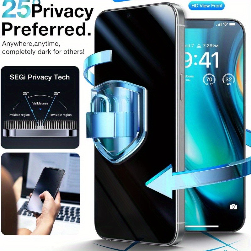 2-Pack Anti-Spy Tempered Glass - Privacy Filter 2Pack review and price