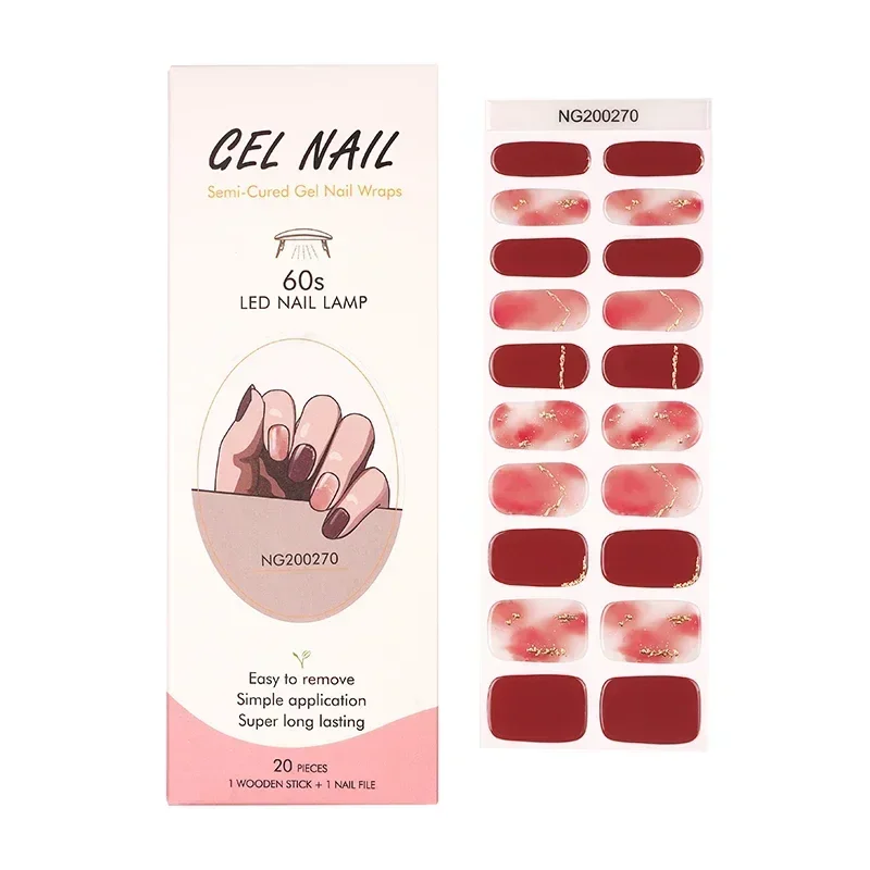 Semi-Cured Gel Nail Strips Pat - Full Cover Adhesive review and price