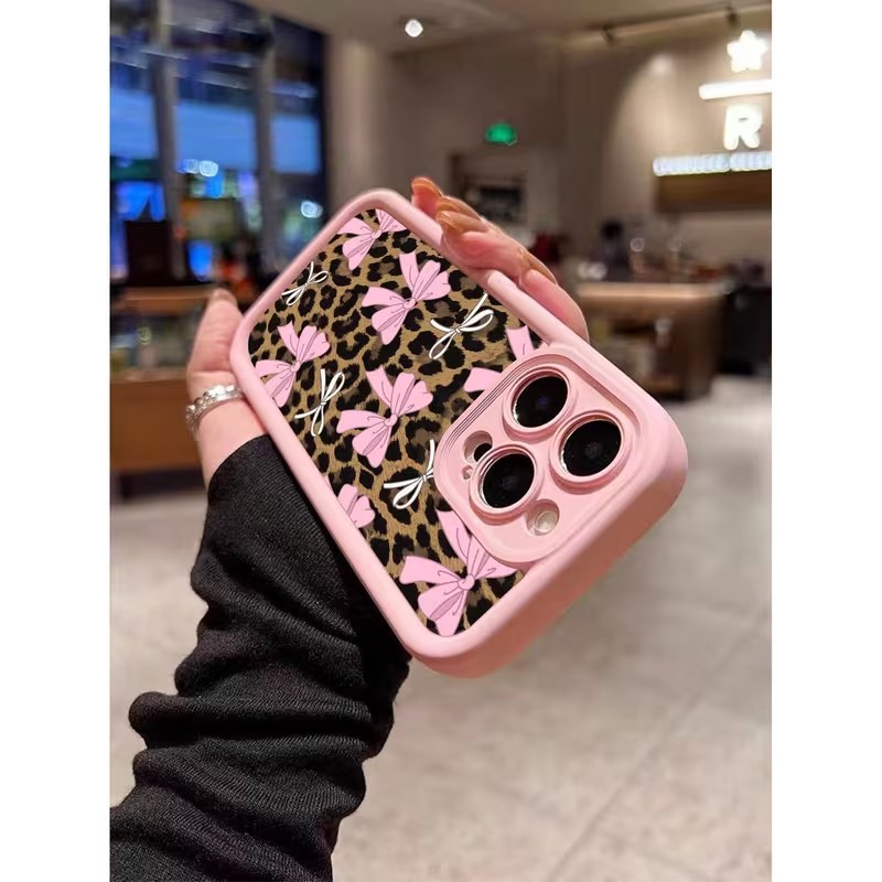 Leopard Print Bow Phone Case F - Apple Iphone 15 review and price